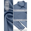 image:imageCOOFANDY Mens Dress Shirt Solid Long Sleeve Wrinkle Free Formal Shirt Business Button Down Shirts with PocketGrey Blue