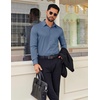image:imageCOOFANDY Mens Dress Shirt Solid Long Sleeve Wrinkle Free Formal Shirt Business Button Down Shirts with PocketGrey Blue