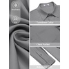 image:imageCOOFANDY Mens Dress Shirt Solid Long Sleeve Wrinkle Free Formal Shirt Business Button Down Shirts with PocketLight Grey