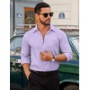 image:imageCOOFANDY Mens Dress Shirt Solid Long Sleeve Wrinkle Free Formal Shirt Business Button Down Shirts with PocketLight Purple