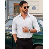 image:imageCOOFANDY Mens Dress Shirt Solid Long Sleeve Wrinkle Free Formal Shirt Business Button Down Shirts with PocketWhite