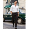 image:imageCOOFANDY Mens Dress Shirt Solid Long Sleeve Wrinkle Free Formal Shirt Business Button Down Shirts with PocketWhite