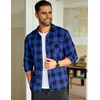 image:imageCOOFANDY Mens Flannel Plaid Shirts Long Sleeve Button Down Shirts Casual Fall Shirt JacketBlue