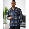 image:imageCOOFANDY Mens Flannel Plaid Shirts Long Sleeve Button Down Shirts Casual Fall Shirt JacketDark Blue