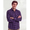 image:imageCOOFANDY Mens Flannel Plaid Shirts Long Sleeve Button Down Shirts Casual Fall Shirt JacketPurple