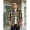 image:imageCOOFANDY Mens Flannel Plaid Shirts Long Sleeve Button Down Shirts Casual Fall Shirt JacketYellow