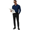 image:imageCOOFANDY Mens Formal Dress Shirt Hidden Button Front Wrinkle Free Shirt Regular Fit Stretch Business Casual ShirtsDark Blue