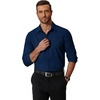 image:imageCOOFANDY Mens Formal Dress Shirt Hidden Button Front Wrinkle Free Shirt Regular Fit Stretch Business Casual ShirtsDark Blue