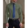 image:imageCOOFANDY Mens Formal Dress Shirt Hidden Button Front Wrinkle Free Shirt Regular Fit Stretch Business Casual ShirtsOlive Green