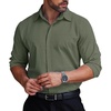 image:imageCOOFANDY Mens Formal Dress Shirt Hidden Button Front Wrinkle Free Shirt Regular Fit Stretch Business Casual ShirtsOlive Green