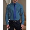 image:imageCOOFANDY Mens Formal Dress Shirt Hidden Button Front Wrinkle Free Shirt Regular Fit Stretch Business Casual ShirtsPeacock Blue