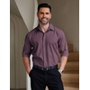 image:imageCOOFANDY Mens Formal Dress Shirt Hidden Button Front Wrinkle Free Shirt Regular Fit Stretch Business Casual ShirtsPurplish Red