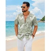 image:imageCOOFANDY Mens Hawaiian Shirt Short Sleeve Floral Button Down Shirts Tropical Summer Beach Shirts Camp Collar ShirtA Palm Leaf
