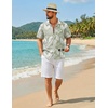 image:imageCOOFANDY Mens Hawaiian Shirt Short Sleeve Floral Button Down Shirts Tropical Summer Beach Shirts Camp Collar ShirtA Palm Leaf