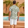 image:imageCOOFANDY Mens Hawaiian Shirt Short Sleeve Floral Button Down Shirts Tropical Summer Beach Shirts Camp Collar ShirtA Palm Leaf