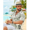 image:imageCOOFANDY Mens Hawaiian Shirt Short Sleeve Floral Button Down Shirts Tropical Summer Beach Shirts Camp Collar ShirtA Palm Leaf