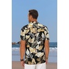 image:imageCOOFANDY Mens Hawaiian Shirt Short Sleeve Floral Button Down Shirts Tropical Summer Beach Shirts Camp Collar ShirtBlack Palm Leaf