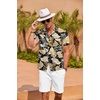 image:imageCOOFANDY Mens Hawaiian Shirt Short Sleeve Floral Button Down Shirts Tropical Summer Beach Shirts Camp Collar ShirtBlack Palm Leaf