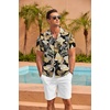 image:imageCOOFANDY Mens Hawaiian Shirt Short Sleeve Floral Button Down Shirts Tropical Summer Beach Shirts Camp Collar ShirtBlack Palm Leaf