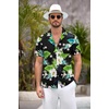 image:imageCOOFANDY Mens Hawaiian Shirt Short Sleeve Floral Button Down Shirts Tropical Summer Beach Shirts Camp Collar ShirtBlackhawaiian Floral