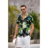 image:imageCOOFANDY Mens Hawaiian Shirt Short Sleeve Floral Button Down Shirts Tropical Summer Beach Shirts Camp Collar ShirtBlackhawaiian Floral