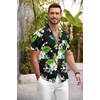 image:imageCOOFANDY Mens Hawaiian Shirt Short Sleeve Floral Button Down Shirts Tropical Summer Beach Shirts Camp Collar ShirtBlackhawaiian Floral