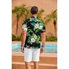 image:imageCOOFANDY Mens Hawaiian Shirt Short Sleeve Floral Button Down Shirts Tropical Summer Beach Shirts Camp Collar ShirtBlackhawaiian Floral