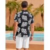 image:imageCOOFANDY Mens Hawaiian Shirt Short Sleeve Floral Button Down Shirts Tropical Summer Beach Shirts Camp Collar ShirtBlackwhite Floral