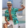 image:imageCOOFANDY Mens Hawaiian Shirt Short Sleeve Floral Button Down Shirts Tropical Summer Beach Shirts Camp Collar ShirtBlue