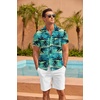 image:imageCOOFANDY Mens Hawaiian Shirt Short Sleeve Floral Button Down Shirts Tropical Summer Beach Shirts Camp Collar ShirtBlue