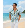 image:imageCOOFANDY Mens Hawaiian Shirt Short Sleeve Floral Button Down Shirts Tropical Summer Beach Shirts Camp Collar ShirtBlue Frangipani