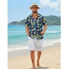 image:imageCOOFANDY Mens Hawaiian Shirt Short Sleeve Floral Button Down Shirts Tropical Summer Beach Shirts Camp Collar ShirtBlue Pineapple