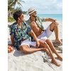 image:imageCOOFANDY Mens Hawaiian Shirt Short Sleeve Floral Button Down Shirts Tropical Summer Beach Shirts Camp Collar ShirtBlue Pineapple