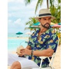 image:imageCOOFANDY Mens Hawaiian Shirt Short Sleeve Floral Button Down Shirts Tropical Summer Beach Shirts Camp Collar ShirtBlue Pineapple