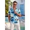 image:imageCOOFANDY Mens Hawaiian Shirt Short Sleeve Floral Button Down Shirts Tropical Summer Beach Shirts Camp Collar ShirtBluecoconut Tree