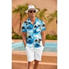 image:imageCOOFANDY Mens Hawaiian Shirt Short Sleeve Floral Button Down Shirts Tropical Summer Beach Shirts Camp Collar ShirtBluecoconut Tree
