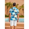 image:imageCOOFANDY Mens Hawaiian Shirt Short Sleeve Floral Button Down Shirts Tropical Summer Beach Shirts Camp Collar ShirtBluecoconut Tree