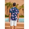 image:imageCOOFANDY Mens Hawaiian Shirt Short Sleeve Floral Button Down Shirts Tropical Summer Beach Shirts Camp Collar ShirtBlueflamingo