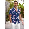 image:imageCOOFANDY Mens Hawaiian Shirt Short Sleeve Floral Button Down Shirts Tropical Summer Beach Shirts Camp Collar ShirtBlueflamingo