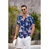 image:imageCOOFANDY Mens Hawaiian Shirt Short Sleeve Floral Button Down Shirts Tropical Summer Beach Shirts Camp Collar ShirtBlueflamingo