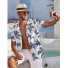 image:imageCOOFANDY Mens Hawaiian Shirt Short Sleeve Floral Button Down Shirts Tropical Summer Beach Shirts Camp Collar ShirtCoconut Treewhite