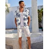 image:imageCOOFANDY Mens Hawaiian Shirt Short Sleeve Floral Button Down Shirts Tropical Summer Beach Shirts Camp Collar ShirtCoconut Treewhite