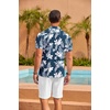 image:imageCOOFANDY Mens Hawaiian Shirt Short Sleeve Floral Button Down Shirts Tropical Summer Beach Shirts Camp Collar ShirtDark Bluewhite Floral