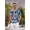 image:imageCOOFANDY Mens Hawaiian Shirt Short Sleeve Floral Button Down Shirts Tropical Summer Beach Shirts Camp Collar ShirtDark Bluewhite Floral
