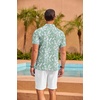 image:imageCOOFANDY Mens Hawaiian Shirt Short Sleeve Floral Button Down Shirts Tropical Summer Beach Shirts Camp Collar ShirtGreen Leaf