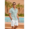 image:imageCOOFANDY Mens Hawaiian Shirt Short Sleeve Floral Button Down Shirts Tropical Summer Beach Shirts Camp Collar ShirtGreen Leaf