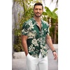 image:imageCOOFANDY Mens Hawaiian Shirt Short Sleeve Floral Button Down Shirts Tropical Summer Beach Shirts Camp Collar ShirtGreen Palm Tree