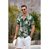 image:imageCOOFANDY Mens Hawaiian Shirt Short Sleeve Floral Button Down Shirts Tropical Summer Beach Shirts Camp Collar ShirtGreen Palm Tree