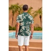 image:imageCOOFANDY Mens Hawaiian Shirt Short Sleeve Floral Button Down Shirts Tropical Summer Beach Shirts Camp Collar ShirtGreen Palm Tree