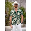 image:imageCOOFANDY Mens Hawaiian Shirt Short Sleeve Floral Button Down Shirts Tropical Summer Beach Shirts Camp Collar ShirtGreen Palm Tree